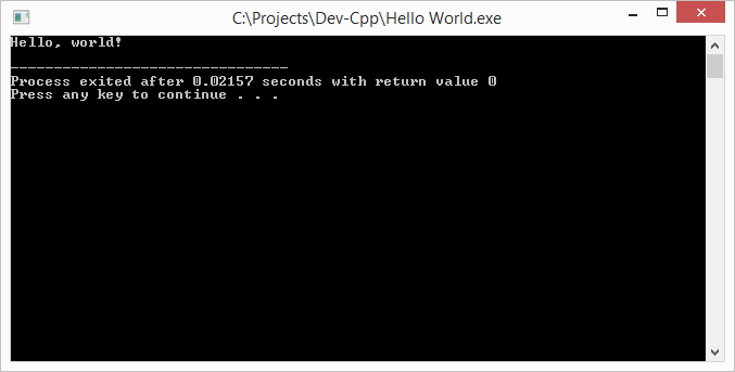 The message is shown in the console