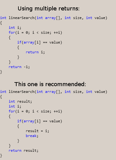 return statement should not contain assignment